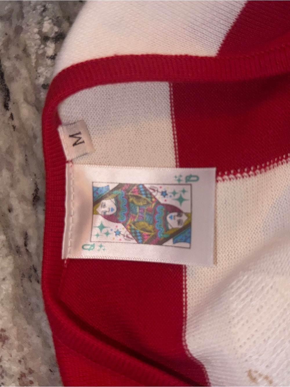 QUEEN OF SPARKLES Red and White Checkerboard Mini Dress with Football Motif - Picture 5 of 5